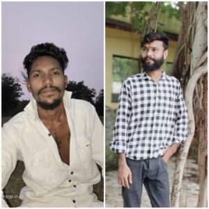 वाइट शर्ट में रोहित सागर और ब्लैक शर्ट में हरीश साहू