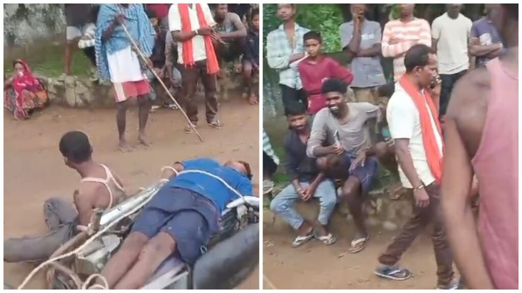 Villagers catch thieves : बाइक चुराने आए थे दो युवक... भीड़ ने बाइक से बांधकर