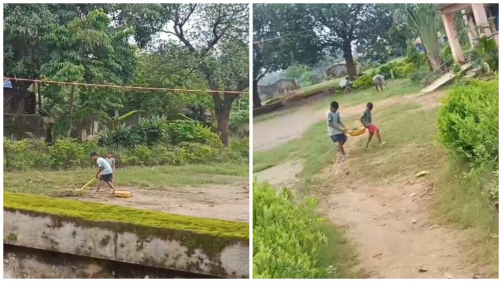 Tapkara Hostel : मासूम हाथों में किताब की जगह घमेला! हॉस्टल में घास छीलते नज़र आए बच्चे, 